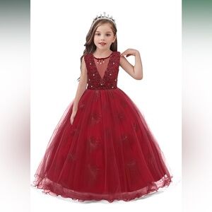 Elegant Red Kids Dress 7-8 yrs old